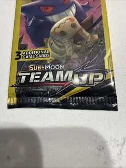 Pokemon Team Up Booster Pack (3 Card Mini Pack) - Sealed - Gengar Mimikyu Art - Image 2