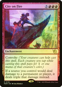 City on Fire Foil x1 March of the Machine MTG Magic the Gathering Red Card - Image 1