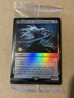 mtg pre-release foil Sephiroth Fabled Soldier, Final Fantasy, still sealed - Image 1