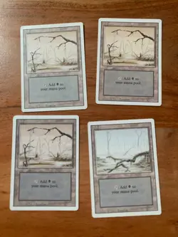 x4 Swamp (C) HP - Revised Edition Core Set - Magic the Gathering MTG Nice! - Image 1