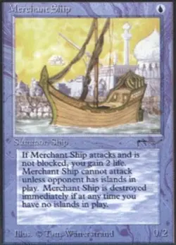 1 x Merchant Ship - Arabian Nights - Heavy Play - MTG - Image 1