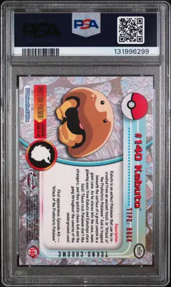 2000 TOPPS CHROME POKEMON KABUTO #140 T.V TEKNO (POP 4 ONLY 2 HIGHER) RARE! - Image 2