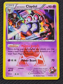 Team Magma's Claydol 11/34 Holographic Rare Double Crisis Pokemon TCG Near Mint - Image 1