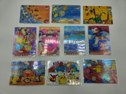 Lot of 10 Pokemon Vintage Pocket Monsters Vending HOLO Prism Sticker - Image 1