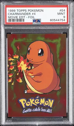 1999 TOPPS POKEMON THE MOVIE EDT FOIL #E4 CHARMANDER #4 PSA 9 - Image 1