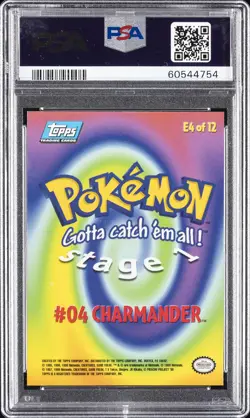 1999 TOPPS POKEMON THE MOVIE EDT FOIL #E4 CHARMANDER #4 PSA 9 - Image 2