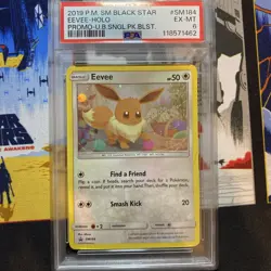 2019 Pokemon Sun & Moon Eevee Holo Black Star Promo SM184 PSA 6 - Image 1