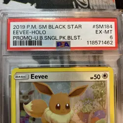 2019 Pokemon Sun & Moon Eevee Holo Black Star Promo SM184 PSA 6 - Image 3