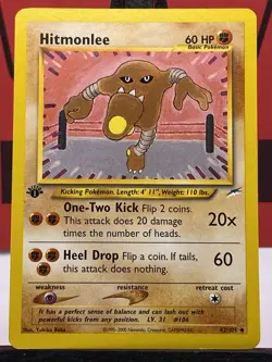 Hitmonlee 42/105 Neo Destiny WOTC 1st Edition Pokemon TCG Regular 1999 LP - Image 3