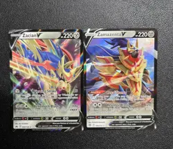 Pokemon TCG Zacian V 095/159 and Zamazenta V 105/172 - Image 1