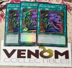 3x (M/NM) - *EURO* Pot of Desires - RA01-EN056 - Super Rare - 1st Edition YuGiOh - Image 1