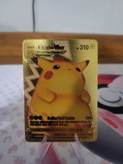 Pikachu VMax HP310 Gold Foil Fan Art Textured Collector Pokemon Card 044/185 . - Image 1