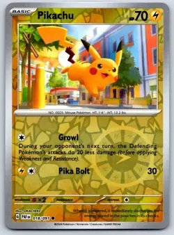 Pikachu - Reverse Holo - Paldean Fates PAF 018/091 Pokemon 151 Card NM - Image 1