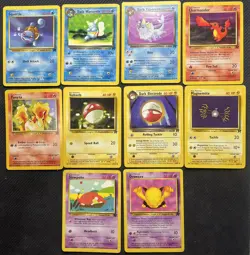 Pokemon Card Lot of 10 Team Rocket Dark Vaporeon Wartortle Charmander Squirtle - Image 1