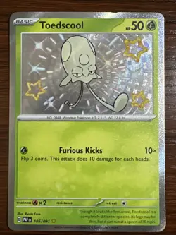 Toedscool Paldean Fates Holo Shiny Rare Card 105/091 Pokemon TCG - Image 1