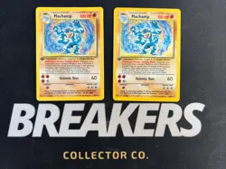 1999 Base Set Vintage Pokemon 2 Card Lot: Holo 1st Edition Machamp 8/102 x2 - Image 1