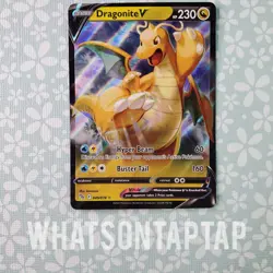 Pokemon Card Dragonite V 049/078 Ultra Rare Sword Shield Pokemon Go Singles LP - Image 1