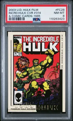 2003 UD THE HULK FILM & COMIC CARDS 1985 THE INCREDIBLE HULK COVER #314 PSA 8 - Image 1