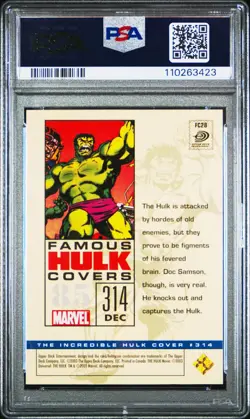 2003 UD THE HULK FILM & COMIC CARDS 1985 THE INCREDIBLE HULK COVER #314 PSA 8 - Image 2