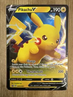 Pikachu V SWSH061 SWSH: Sword & Shield Promo Cards Holo Pokemon NM - Image 1