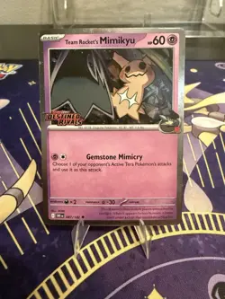 Pokemon TCG Team Rockets Mimikyu Stamped Card #087/182 - Image 2