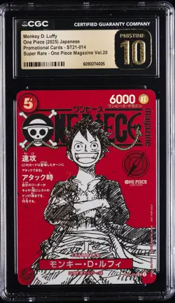 2025 ONE PIECE PROMO CARDS #ST21-014 MONKEY D. LUFFY CGC 10 PRISTINE - Image 1