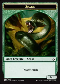 1 x Snake Token - Amonkhet - Moderate Play - MTG - Image 1