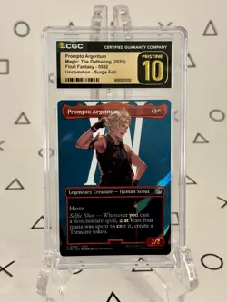 Prompto Argentum Borderless Surge Foil CGC 10 Pristine - MTG Magic Final Fantasy - Image 1