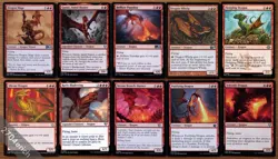 MTG Magic Set of 10 Flying Uncommon Red Dragons *NM* Commander EDH Group - Image 1