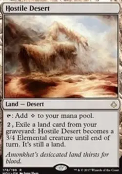 4x MTG Hostile Desert - Foil, Light Play, English Hour of Devastation - Image 1
