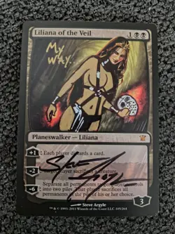 Magic The Gathering Liliana of the Veil Signed & altered by Steve Argyle - Image 1