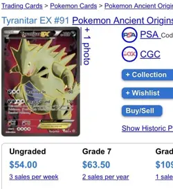 Pokemon TCG Tyranitar EX Cosmos Holo Ultra Rare - Image 3