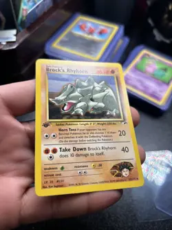 Pokemon TCG Brock's Rhyhorn Gym Heroes First Edition 22/132 - Image 2