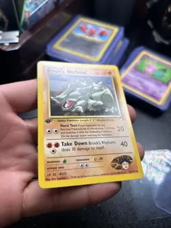 Pokemon TCG Brock's Rhyhorn Gym Heroes First Edition 22/132 - Image 3