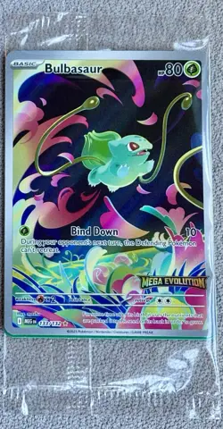 ONE SEALED Pokemon Bulbasaur 133/132 Me01: Mega Evolution STAMPED PROMO Enhanced - Image 1
