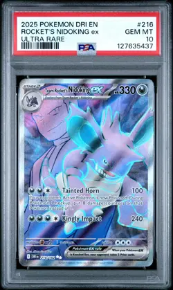 2025 Pokemon DRI EN - Team Rocket's Nidoking ex 216/182 - Ultra Rare - PSA 10 - Image 1