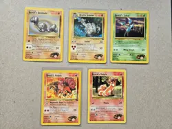 Lot Of 5 Brock Gym Challenge Heroes Vintage Pokemon TCG - Image 1