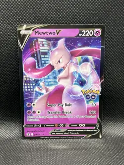 Mewtwo V SWSH223 PROMO BLACK STAR HOLO Sword & Shield Pokemon GO English Foil - Image 3