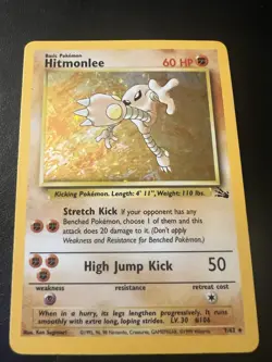 Pokemon TCG Hitmonlee 7/62 Fossil Set Holo Rare Unlimited - Image 1