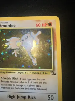 Pokemon TCG Hitmonlee 7/62 Fossil Set Holo Rare Unlimited - Image 3
