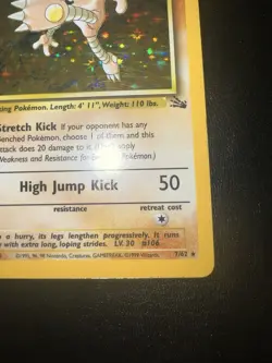 Pokemon TCG Hitmonlee 7/62 Fossil Set Holo Rare Unlimited - Image 5