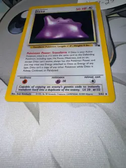 Pokemon TCG Ditto 3/62 Fossil Holo Rare LP - Image 4
