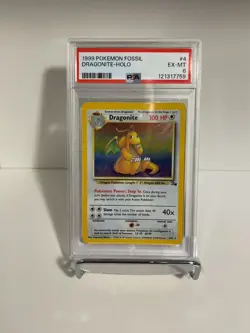 Pokemon TCG Dragonite Fossil 4/62 Holo Unlimited Rare 1999 WOTC Vintage - Image 1