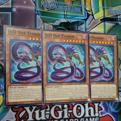 3x YuGiOh! TCG D/D Vice Typhon COTD-EN017 1st Ed - Common Near Mint Playset - Image 1