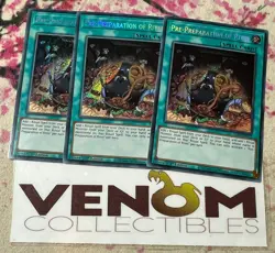 3x (M/NM) *EURO* Pre-Preparation of Rites RA01-EN055 Secret Rare 1st Ed. YuGiOh - Image 1