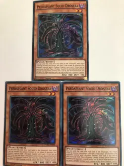 Yugioh Predaplant Squid Drosera FUEN-EN008 Super Rare NM x3 Play Set - Image 1