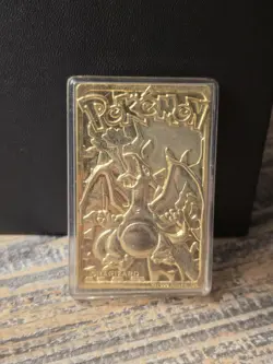 Pokemon Charizard Trading Card 23k Gold Plated Burger King 1999 Card Only - Image 1