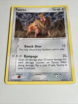 Tauros 16/112 Holo Rare EX FireRed & LeafGreen Pokemon Card - Image 3