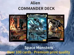 Alien Commander EDH Deck - 100 Custom MTG Cards - High Quality with Box - Image 1