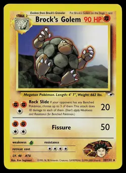 Pokemon Card - Brock's Golem Gym Heroes 20/132 Rare Non Holo - Image 1